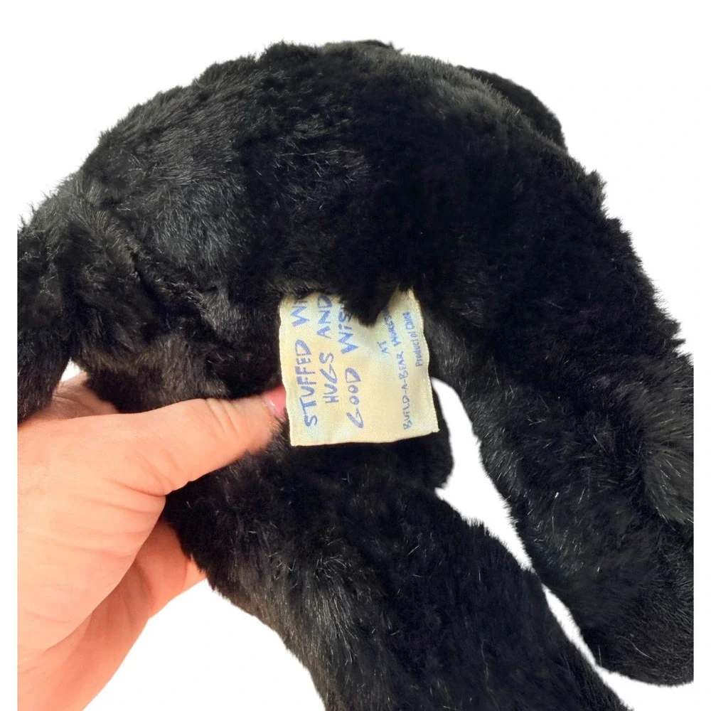 Build-A-Bear‎ Black Lab Dog Retired Plush Black Red Collar Tag Puppy BABW